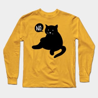 Black Cat Says No Long Sleeve T-Shirt